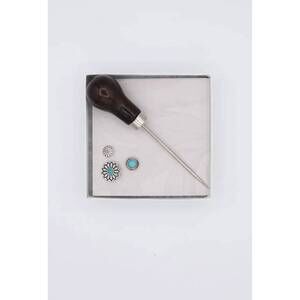 NEW FLEASTYLE women's western hat pin kit in silver/turquoise